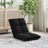 vidaXL Adjustable Floor Chair Black Velvet