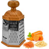 Râpe à Fromage 6 Côtés, Râpe à Légumes Manuelle Inox, Rapeuse Legume Manuelle avec Brosse de Nettoyage, Rapeuse Fromage Inox, Râpe Manuelle pour Carottes, Légumes, Gingembre, Fruits, Parmesan