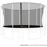 Filet de protection pour trampoline 13Ft – Maille renforcée – 12 perches avec bouchons – Ficelle de fixation incluse – Kaia Sports
