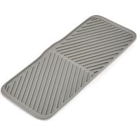 Faltbare Abtropfschale Joseph Joseph Duo, Küchenabtropfschale de, effiziente Entwässerung für Geschirr und Utensilien, rutschfester Boden, faltbares Design, grau.