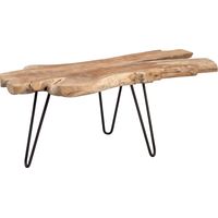 M2 Kollektion Tallus - Tavolino in legno, teak, 100 x 40 x 40 cm, colore: Marrone
