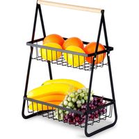 Panier à fruits métallique noir 2 niveaux