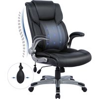 COLAMY Office Chair 2822 – Ergonomic PU Leather Desk Chair, Reclining Backrest, Adjustable Armrests and Height – Black