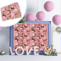 Set de 12 panneaux muraux décoratifs en forme de roses artificielles - papier peint pour fête, mariage, douche nuptiale, fête prénatale, Noël, décoration de la maison, 60 x 40 cm (Rose)