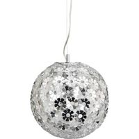 Kugel-Pendelleuchte aus verchromten Aluminiumblumen, stilvolles Design, Ø 30cm