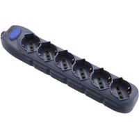 MULTIPRESA 6P BIP/SCHUKO+INTERR S/CAVO NERO FIG.10