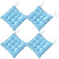 Lot de 4 Coussins de Chaise 40 x 40 cm,Coussins de Siège Décoration Maison Coussin Mat Matelassée,Confortable et coloré - Idéal pour intérieur et extérieur (4 Bleu)
