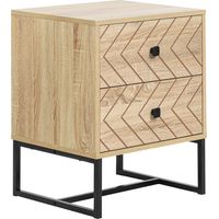 Mesita de Noche con 2 Cajones Cajonera para Dormitorio Armario Almacenamiento 48x39,5x60 cm