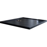 Plato de ducha bordeado antracita efecto piedra de acrílico mod. Flower 90x120x4 cm rectangular