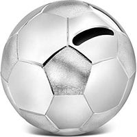Zilverstad Pelotas de fußballs Hucha con diseño de fútbol, Color Plateado, Zinc, 85x85x78mm