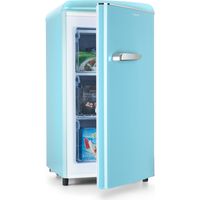 Klarstein Laika Gefrierschrank - 60 Liter Gesamtvolumen, Thermostat mit 5 Stufen, 0 bis -18 °C, 3 Einschübe, freistehend, Retro-Design, blau