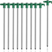 10 Heavy Duty Tent Stakes, Professional Windproof Ground Stakes for Outdoor Camping, Metal Tent Stakes
