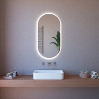 Badezimmerspiegel oval hinterbeleuchtet mit Touch-Licht und Bluetooth ETR117-SA