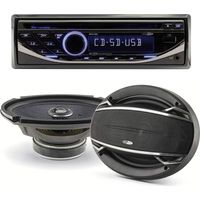 Pack sono voiture Autoradio RCD123 4X75W + 2 haut parleurs ovales 6x9" Caliber 180W
