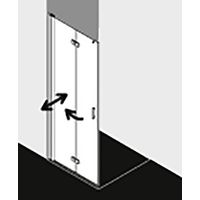 Kermi Porte battante pliante DIGA 2YL 1200x 2000 BV : 1180-1200 SIHG verre trempé Opaco