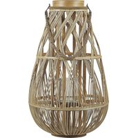 Lanterne au Style Africain 56 cm de HauteurFabriqué en Bambou Naturel pour Extérieur et Intérieur Boho et Scandinave Beliani