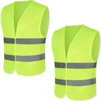 2er Gilet de sécurité automobile, Gilet de sécurité automobile pour femmes hommes adultes, Gilet de sécurité, Gilet de sécurité Gilet jaune fluorescent-