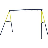 Estructura columpio infantil metálica 2 columpios carga 150 kg asiento nido azul