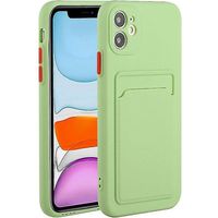 Coque de protection antichoc en TPU vert avec emplacement pour carte pour iPhone 12