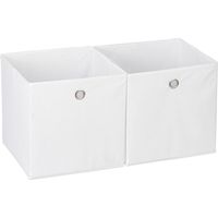 Relaxdays – Lot de 4 boîtes de rangement cubiques en tissu 30x30x30 cm – Capacité 9 L – Idéal pour étagères et armoires – Couleur blanche