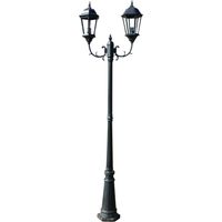 Lampione da Giardino 2 Bracci 230 cm Verde Scuro/Nero Alluminio vidaXL