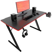Spector - Escritorio gaming 120x60x76 cm con LED en MDF y metal negro