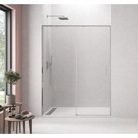 Box doccia TWENTY fisso + scorrevole sistema di chiusura automatica "soft-close" - Estensione: 125-130 cm