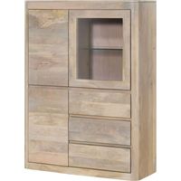 Vitrine Mango 109x40x145 weiß lackiert TORONTO 309