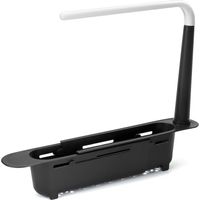 Organisateur d'évier télescopique, organiseur evier cuisine, range eponge evier, noir