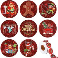 (blue) 2.5cm/500 Pieces Christmas Stickers 8 Designs Suitable For Christmas Decoration Crafts Gifts Children Envelope Card Making