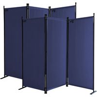 2 Stück Paravent 3 Teilig 170 x 165 cm Blau - Garten & Balkon Sichtschutz Stellwand Innen & Außen - Raumteiler Trennwand Faltbar Blickdicht & Wetterfest