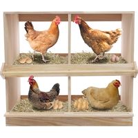 Poulailler, poulaillers en bois à 4 compartiments pour poules avec perchoirs, poulaillers de grande taille à poser au sol, sur pied ou à fixer au mur pour la ponte des œufs, 64,5 x 47,2 x 58 cm