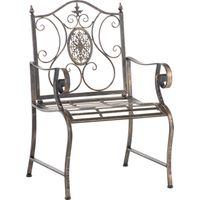 CLP – Chaise de jardin en fer laqué – Hauteur d'assise 40 cm – Capacité de charge 200 kg – Design Art nouveau avec ornements filigranés