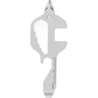 Lot en acier inoxydable pour poisson outil de poche multifonction ouvre-bouteille clé de mesure gris extérieur porte-clés