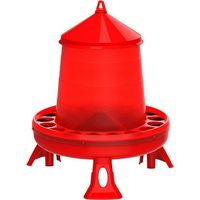 Mangeoire à poulets en plastique avec pieds 16 Kg, 46x46x63 cm, rouge