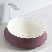 Aufsatzbecken Bernstein KW6188 Keramik 45,5x45,5x15cm Violett/Weiß mit Blende Weiß glänzend