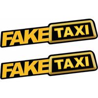 2 Autocollants de Voiture Drôle, 20x5 cm FAKE TAXI Autocollant De Voiture Autocollant Emblème Autocollants En Vinyle Auto-Adhésif pour Voiture Van, jaune
