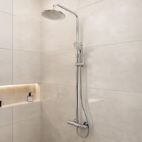 colonne de douche thermostatique finition chrome 133x26x52 cm - molly chrome