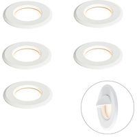 QAZQA Set di 5 faretti da incasso moderni bianchi con LED IP67 -