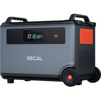 Batterie Additionnelle Portable OSCAL BP3600 3600Wh LiFePO4 BMS avec Roues Contrôle App WiFi Bluetooth pour Camping-car, Maison, Bureau