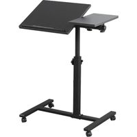Escritorio de la Computadora Portátil, Altura Regulable Mesa Auxiliar con 4 Ruedas,para Computadora para Oficina Hogar Negro SKT01
