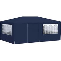Tente de réception, Pavillon, Pergola, Tente de jardin, avec parois latérales 4x6 m Bleu 90 g/m² OIB8131E