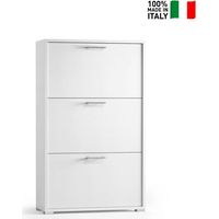 Scarpiera ingresso 3 ante 9 paia di scarpe design moderno bianco 6003