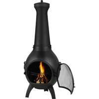 Mophorn 22-Inch Outdoor Chiminea, Wood Burning Firepit with Grill Mesh, Rustproof Aluminum Lid, for BBQ & Warming, Patio/Garden/Backyard