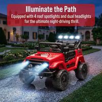 HAUSPROFI Kinder Elektroauto 12V mit 2,4G Fernbedienung, Elektroauto für Kinder Kinderfahrzeug 3-Gang 3-6 km/h LED-Scheinwerfer Musik Hupe 2 Fahrmodi für Kinder 3-8 Jahre Rot