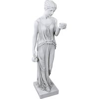 Design Toscano Ebe la dea della giovinezza Statua grega da giardino, poliresina, pietra antica, Grande 81 cm