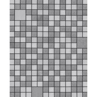 Papier peint vinyle gaufré géométrique argent platine gris – Lavable, pelable – 0,53 m x 10,05 m – Pour cuisine et salle de bain – Edem
