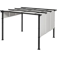 Markise Sonnenschutz. Pergola, wetterbeständig, inkl. Befestigungsmaterial, 3 x 3,5 m, Dunkelgrau