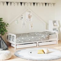Vidaxl – Lit enfant avec tiroirs – Bois de pin massif – Dimensions 90x190 cm – Design moderne et pratique – Accès facile pour les tout-petits