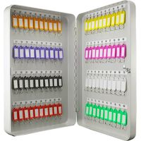 Armoire à clés murale en métal avec serrure – Rangement sécurisé pour 80 clés – Dimensions H 37 cm x L 28 cm x P 6 cm